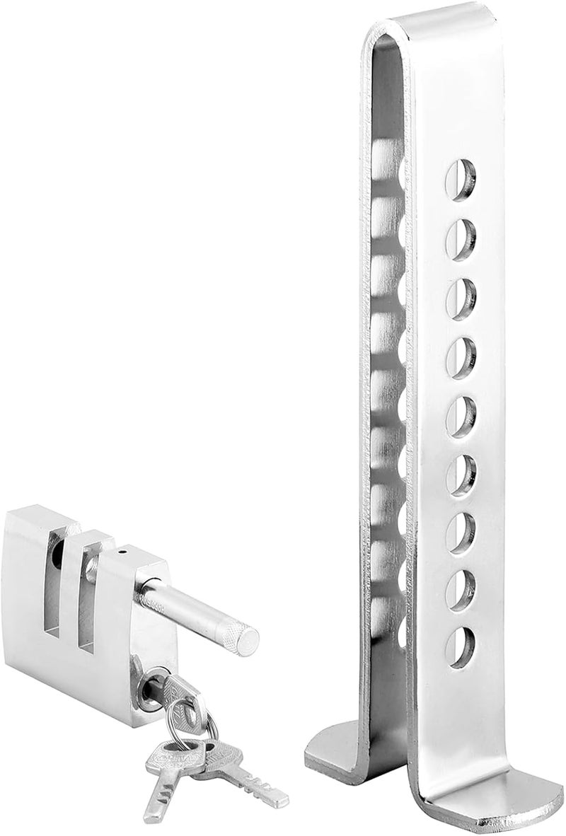 weyleity 9 Holes Brake Pedal Lock | Anti-Theft Clutch Safety Lock Car Brake Pedal Security Lock Tool with 3 Keys Auto Stainless Steel Clutch Lock Compatible with Pedals Less Than 0.54 inches/13.9mm - Image 1
